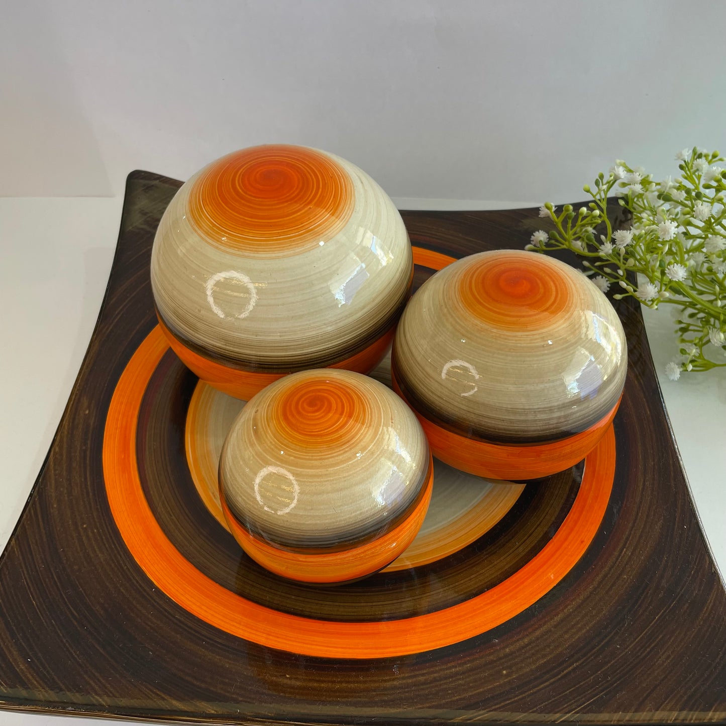 Trio de Esferas Decorativas em Cerâmica – Star Bella
