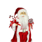 Papai Noel em Pé 45 cm Vermelho e Branco com Listrados Carregando Pirulito e Bengalas - Decoração de Natal | FlorArte