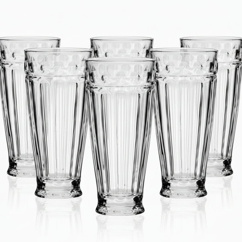 Jogo de 6 Copos Altos de Vidro Hauskraft Imperial 280 ml – Conjunto Alta Qualidade, Durável e Versátil