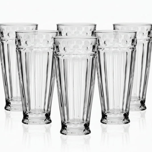 Jogo de 6 Copos Altos de Vidro Hauskraft Imperial 280 ml – Conjunto Alta Qualidade, Durável e Versátil