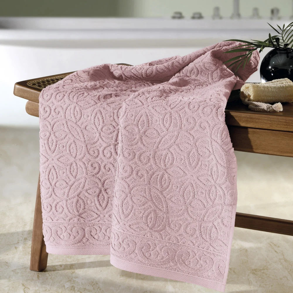 Toalha de Banho Felpudo Jacquard Provença 70 cm x 1,40 m FJ 7948 | Döhler
