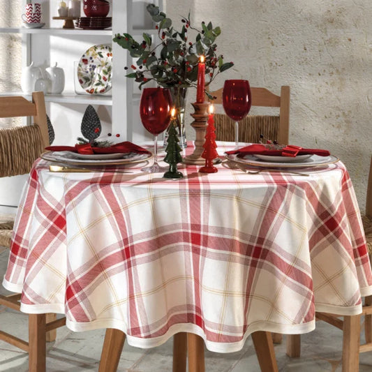 Toalha de Mesa de Natal Redonda 4 Lugares 1,60 m - Celebra Estampado Natal 99 | Dohler