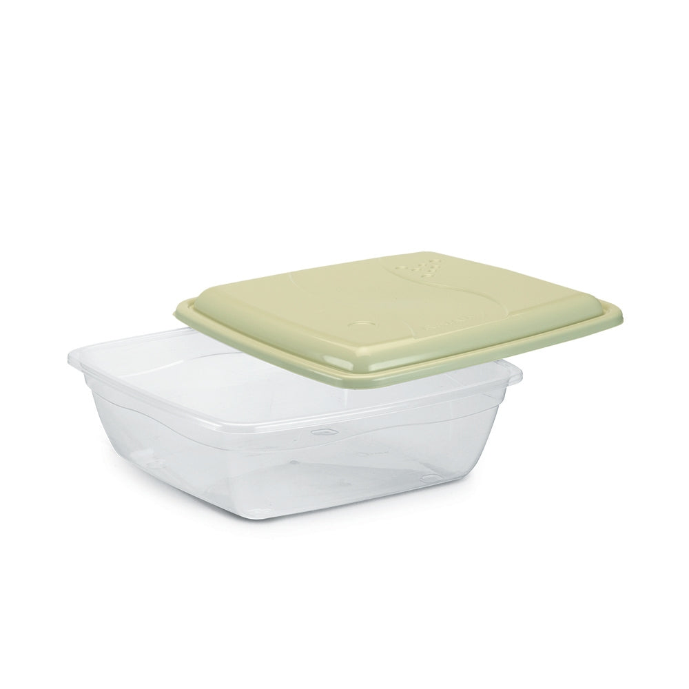 Pote Versátil Quadrado Transparente Tampa Colorida 3,4 Litros | Plásticos Rainha