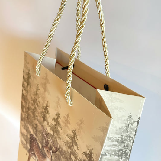 Sacola de Papel Rústica Bege 23x18x10 cm – FlorArte | Embalagem Natalina, Ecológica e Elegante