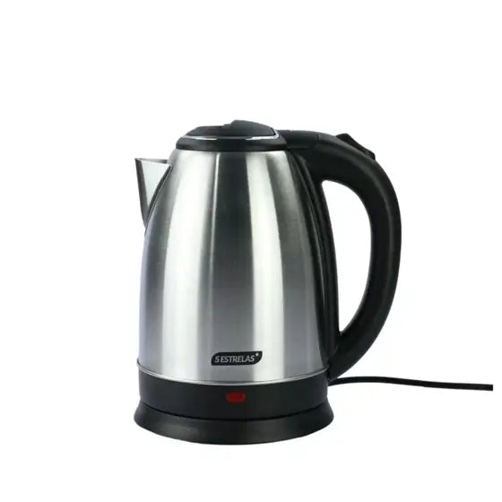 Chaleira Elétrica Inox 1,8 L 220 V – 5 Estrelas Preta/Inox | Base Giratória e Desligamento Automático