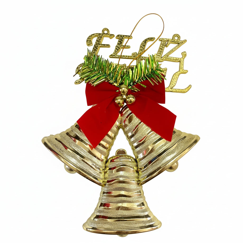 Enfeite de Porta com Sinos – Decoração Natalina | Festiva 21,5×18,5 cm
