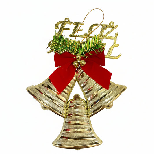 Enfeite de Porta com Sinos – Decoração Natalina | Festiva 21,5×18,5 cm