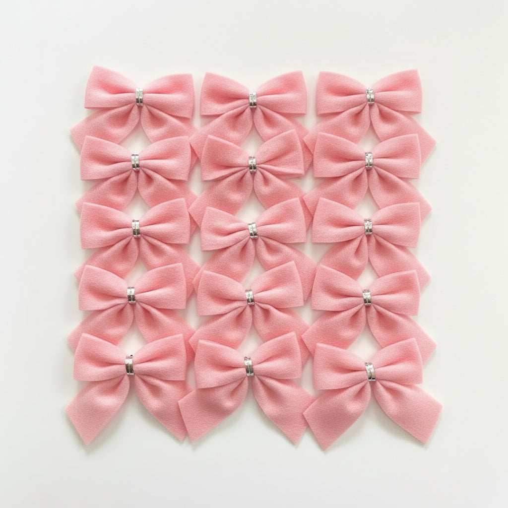 Kit Laços de Natal Rosa 5,5 cm Master Christmas – 12 Peças para Árvore e Presentes