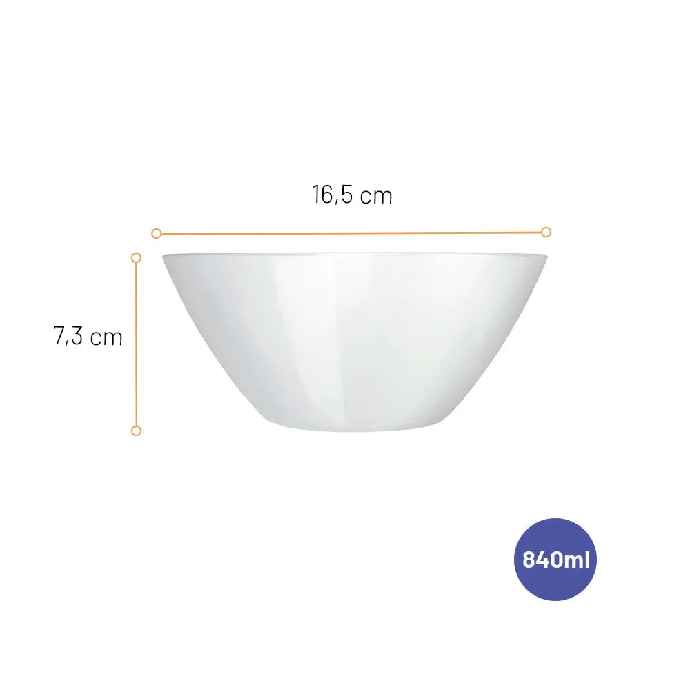Saladeira em Vidro Branco Opaline 840 ml Duralex | Nadir