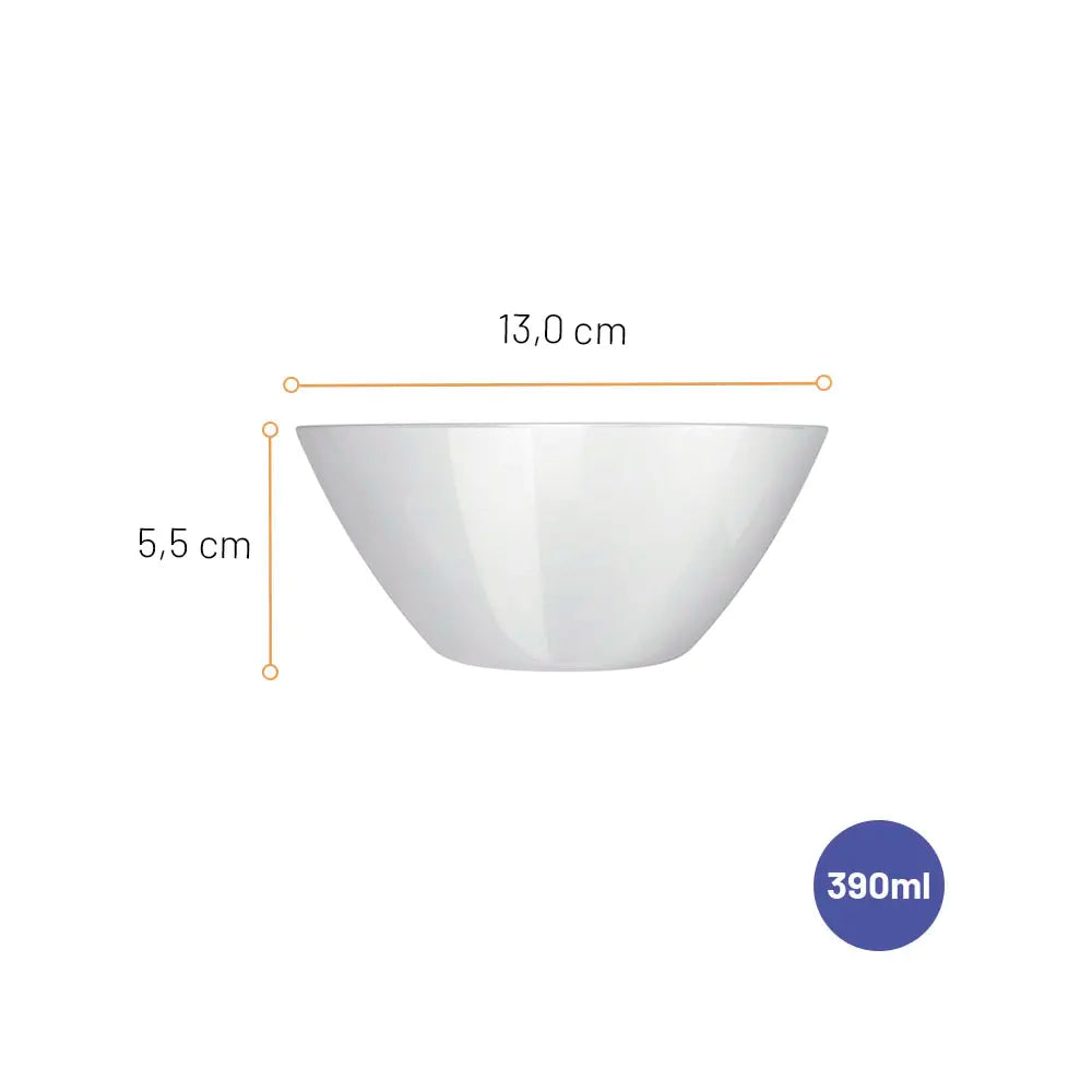 Saladeira em Vidro Branco Opaline 390 ml Duralex | Nadir