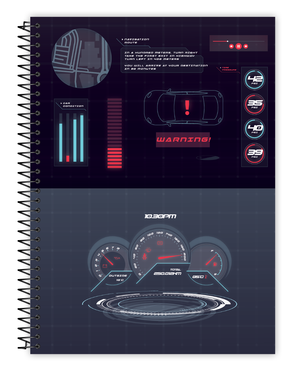 Caderno TecnoCars | Universitário Capa Dura 1 Matéria 96 Folhas | Credeal