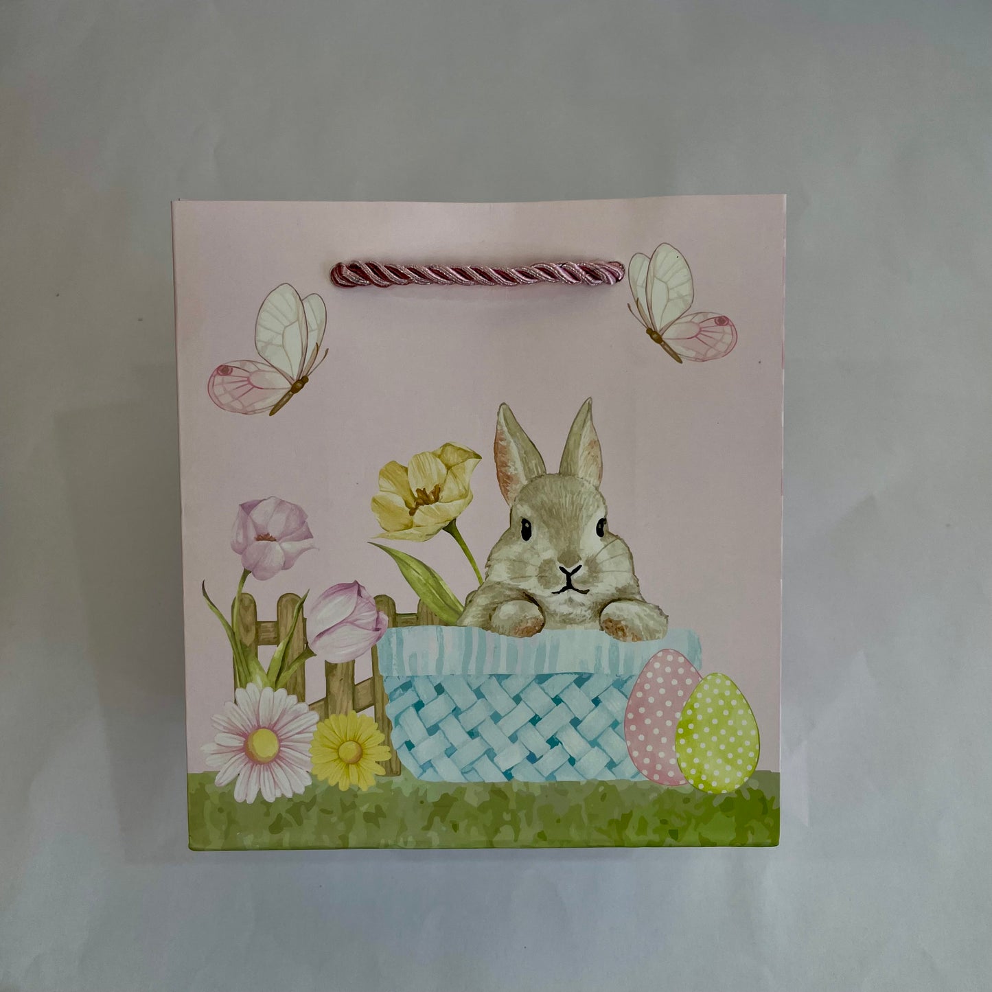 Sacola de Papel de Páscoa 15,5x14,3x7 cm | Rosa e Azul | FlorArte