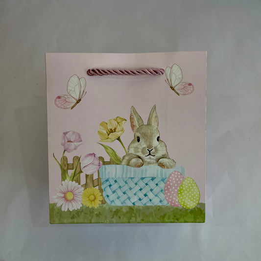 Sacola de Papel de Páscoa 15,5x14,3x7 cm | Rosa e Azul | FlorArte
