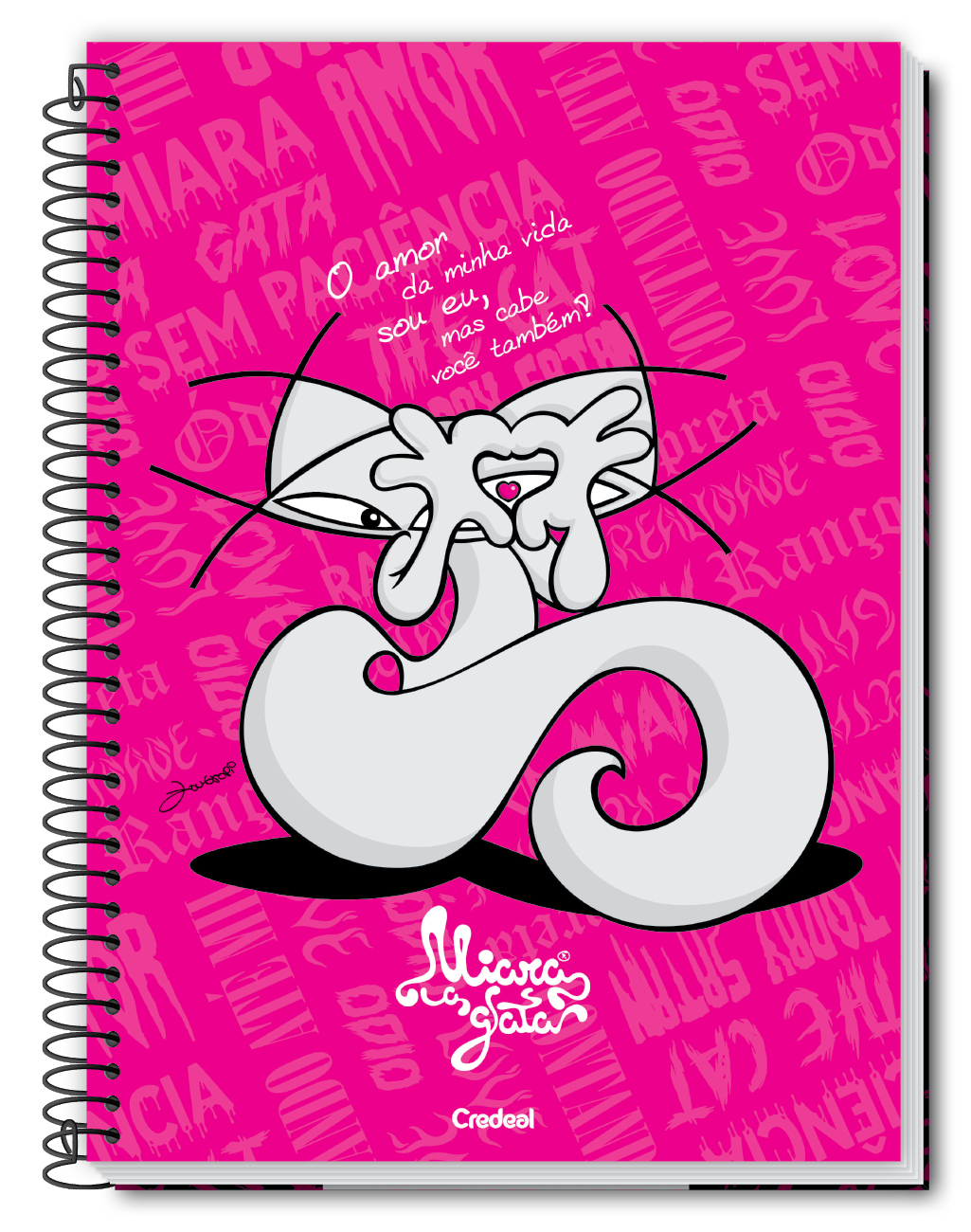 Caderno Miara A Gata | Universitário Capa Dura 1 Matéria 80 Folhas | Credeal