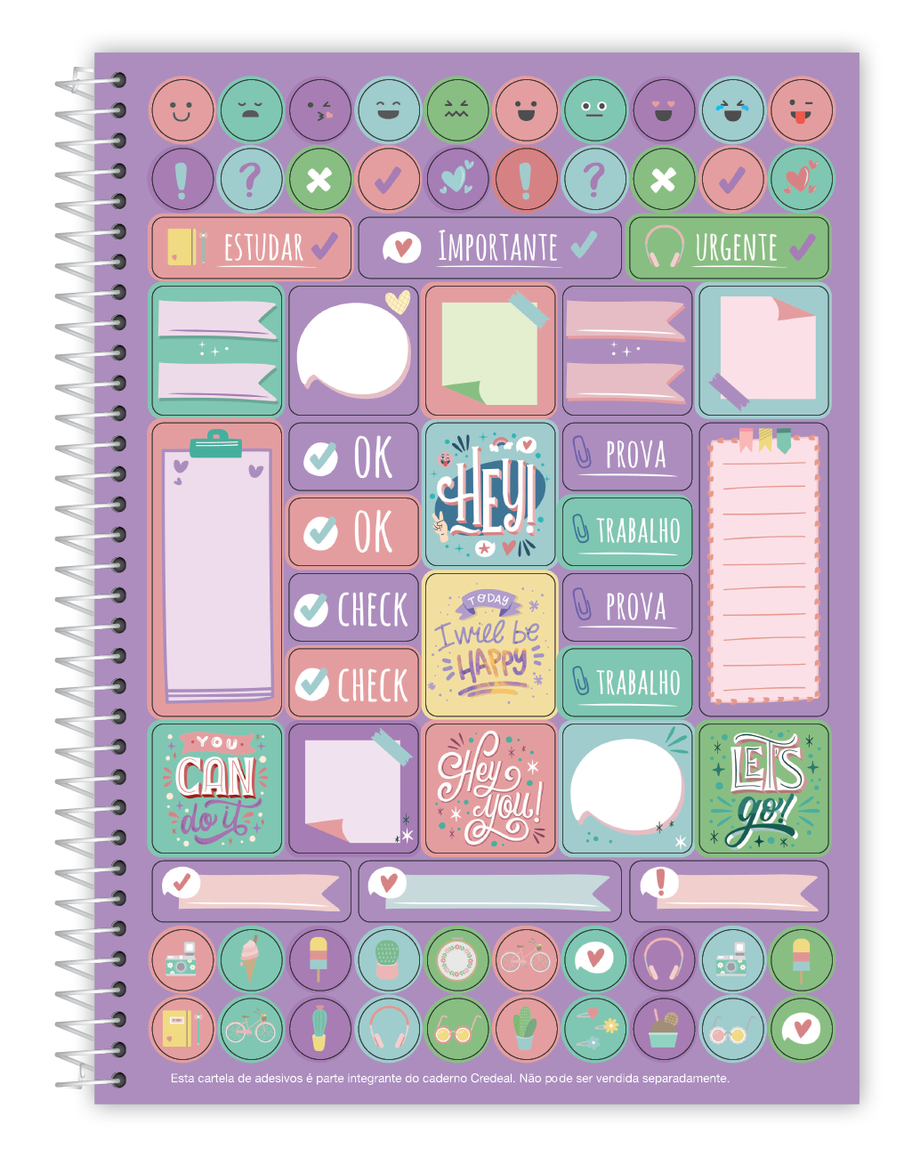 Caderno Be-Magnetic | Universitário Capa Dura 1 Matérias 80 Folhas | Credeal