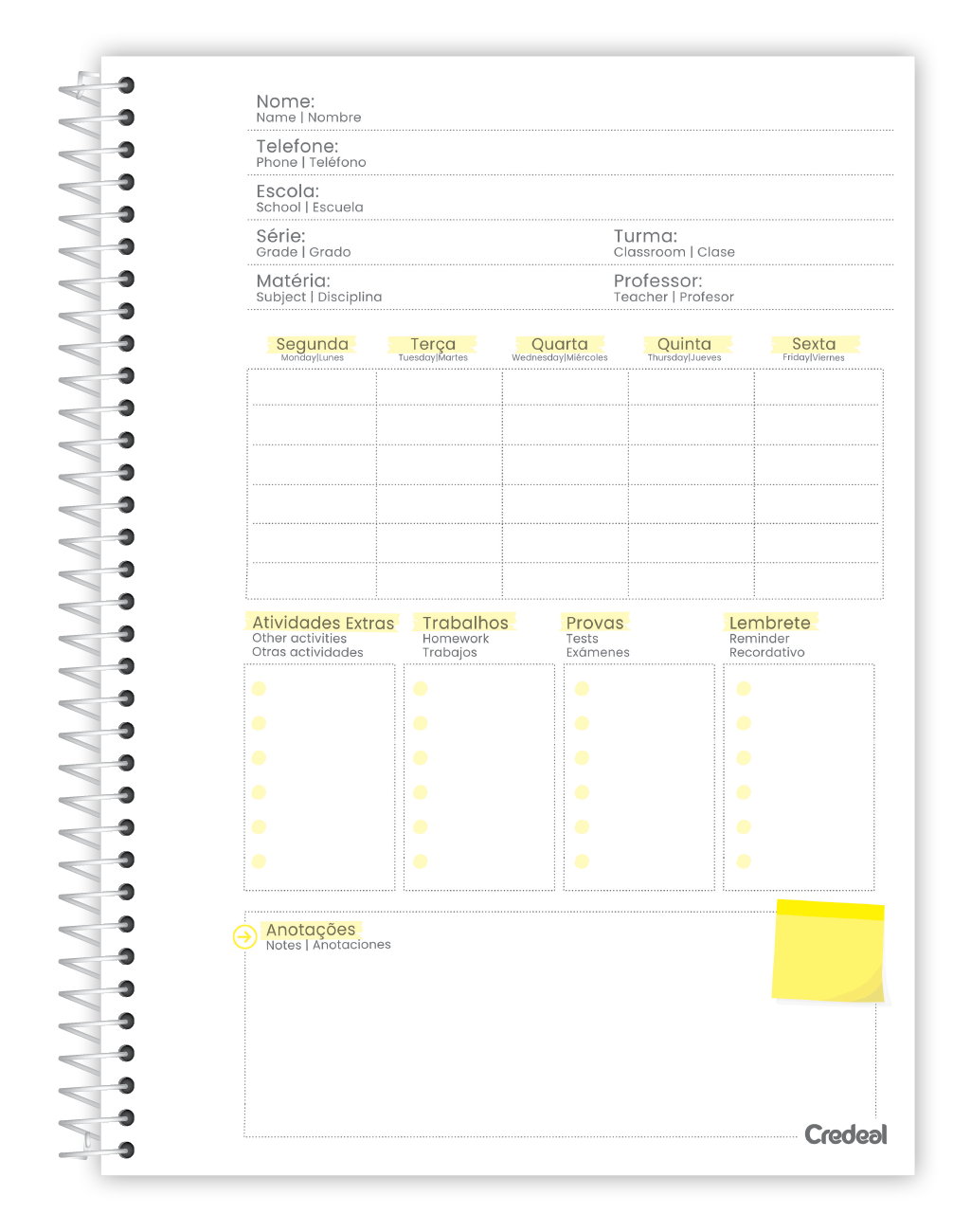Caderno - Cadernos de Fé | Universitário Capa Dura 1 Matérias 80 Folhas | Credeal