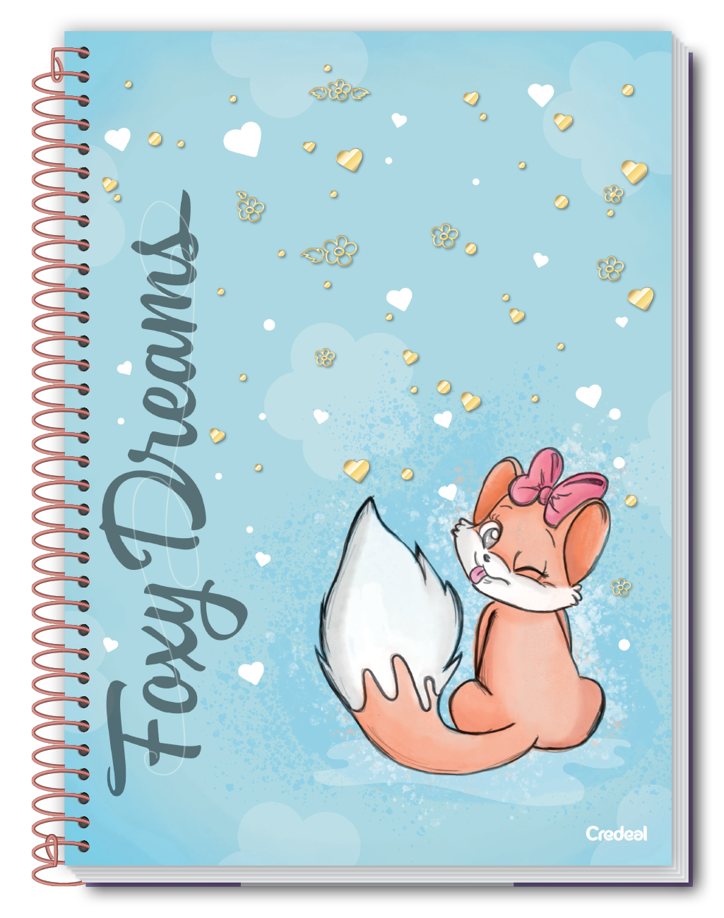 Caderno Foxy Teen | Universitário Capa Dura 1 Matéria 80 Folhas | Credeal