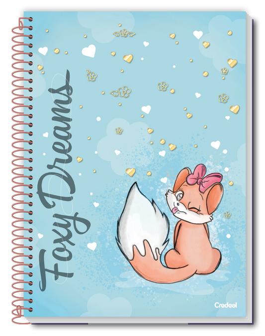 Caderno Foxy Teen 1 Matéria 80 Folhas Credeal, Capa Dura, Universitário 200×275 mm