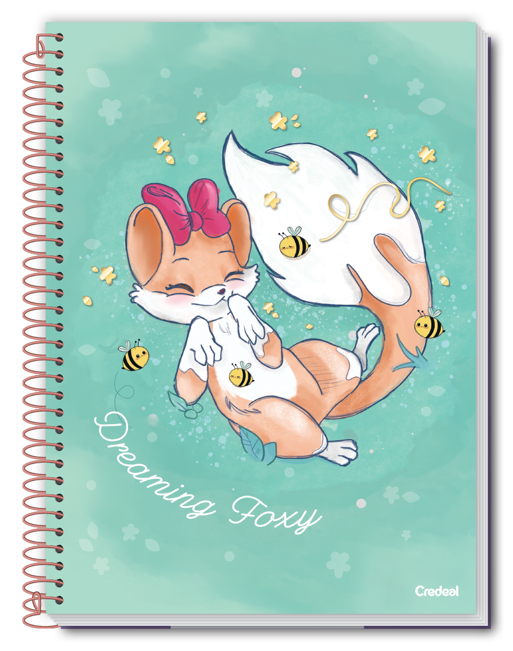 Caderno Foxy Teen | Universitário Capa Dura 1 Matéria 80 Folhas | Credeal