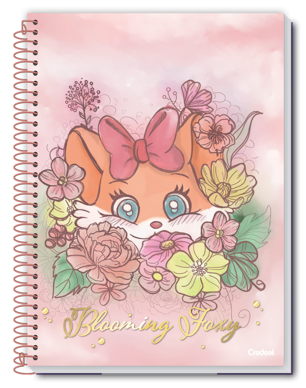Caderno Foxy Teen | Universitário Capa Dura 1 Matéria 80 Folhas | Credeal