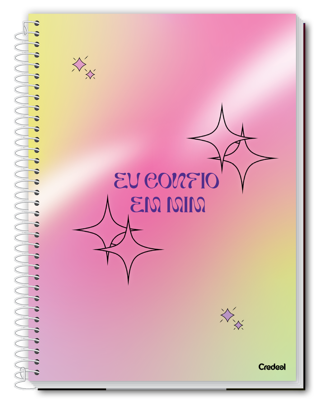 Caderno Mantras | Universitário Capa Dura 1 Matérias 80 Folhas | Credeal