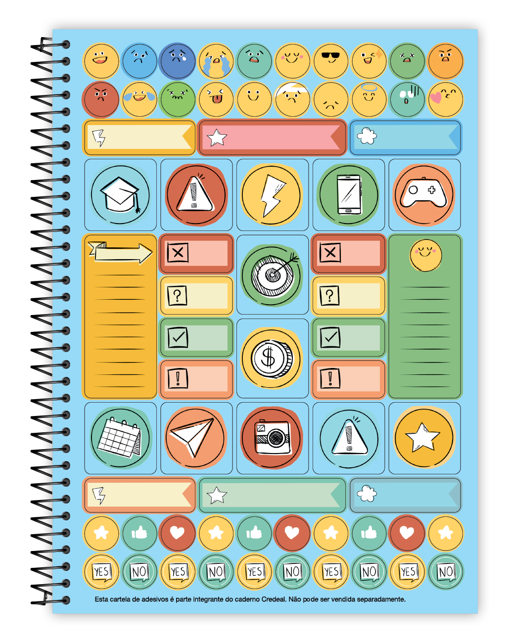 Caderno Original Arts | Universitário Capa Dura 1 Matérias 80 Folhas | Credeal