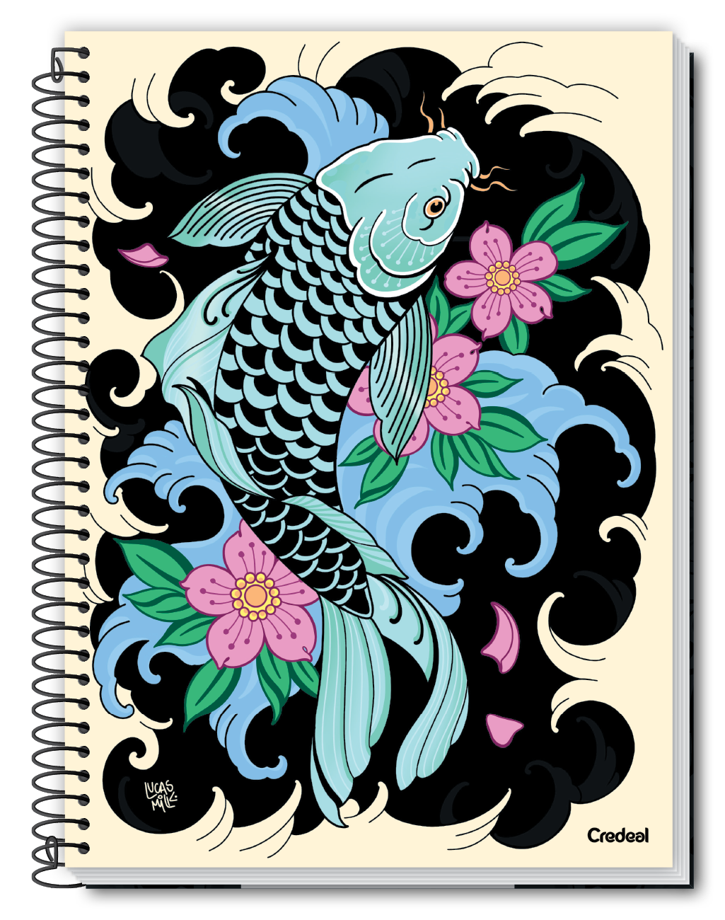 Caderno Original Arts | Universitário Capa Dura 1 Matérias 80 Folhas | Credeal