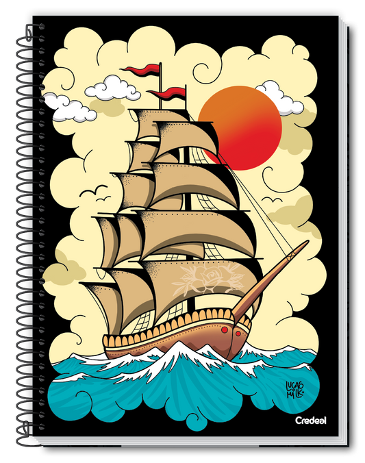 Caderno Original Arts 1 Matéria, 80 Folhas Credeal – Capa Dura, Espiral, Tamanho Universitário (200x275 mm) – Papel de Alta Qualidade e Certificação FSC