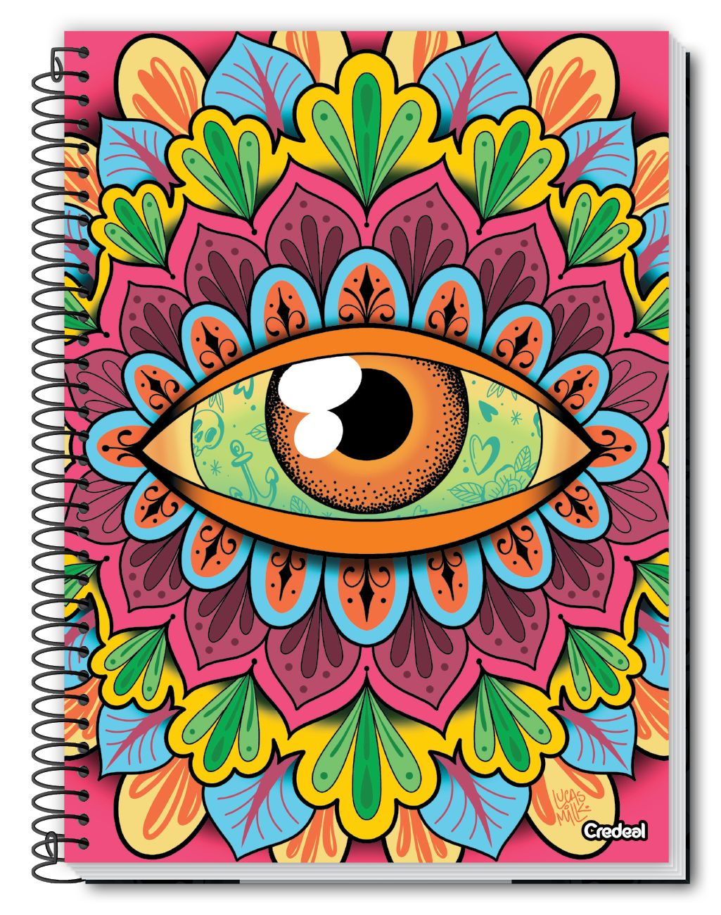 Caderno Original Arts | Universitário Capa Dura 1 Matérias 80 Folhas | Credeal