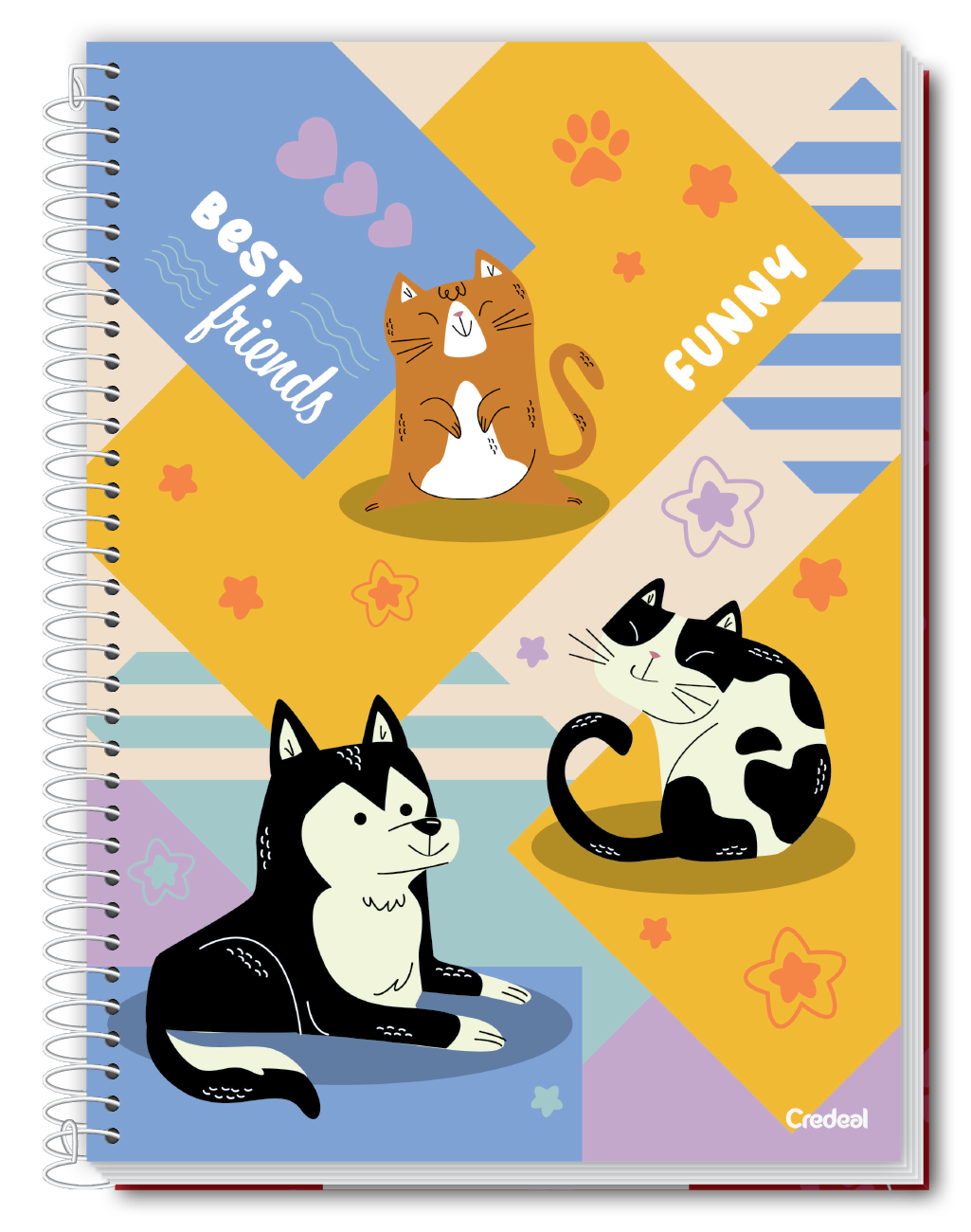 Caderno Pet Fun | Universitário Capa Dura 1 Matéria 80 Folhas | Credeal