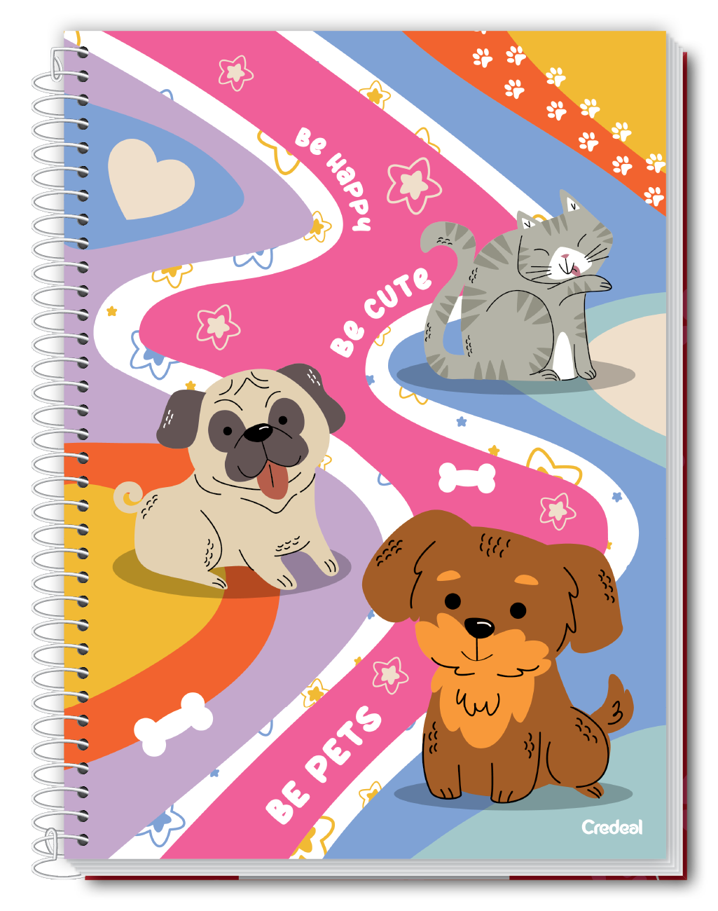 Caderno Pet Fun | Universitário Capa Dura 1 Matéria 80 Folhas | Credeal