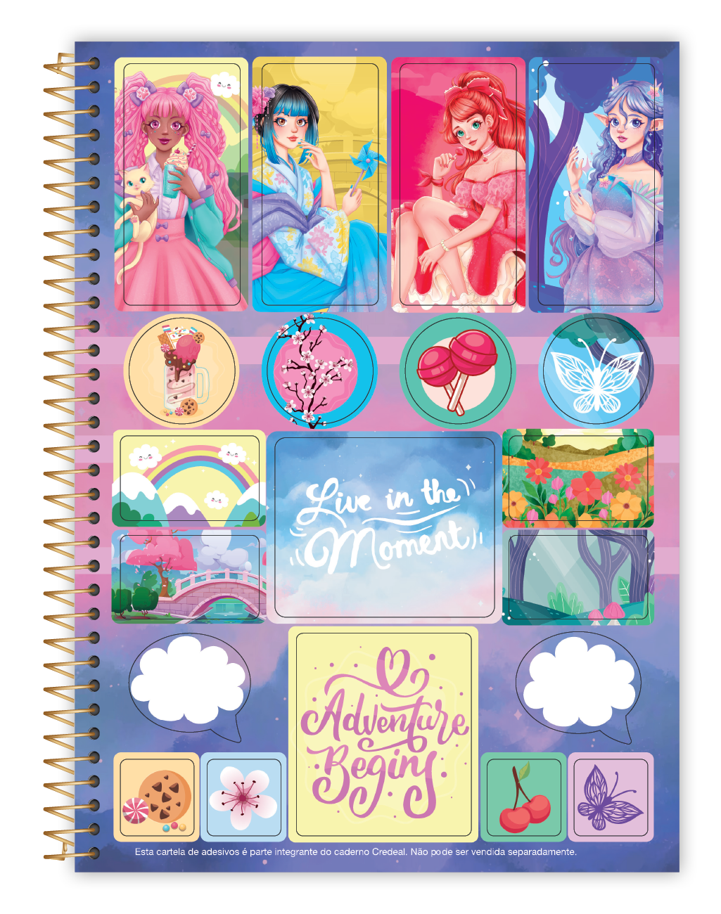 Caderno Princesa Fashion | Universitário Capa Dura 1 Matéria 80 Folhas | Credeal