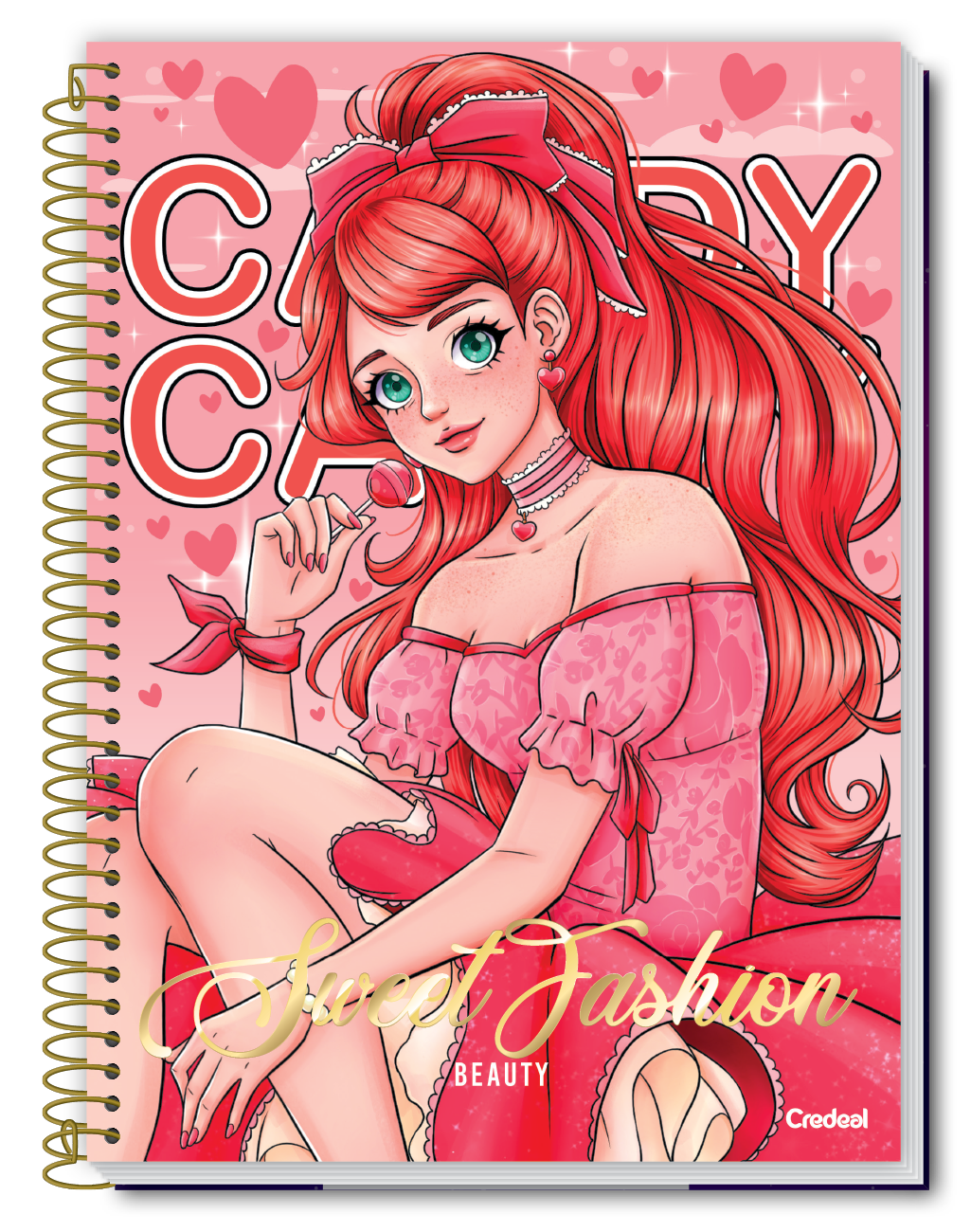 Caderno Princesa Fashion | Universitário Capa Dura 1 Matéria 80 Folhas | Credeal