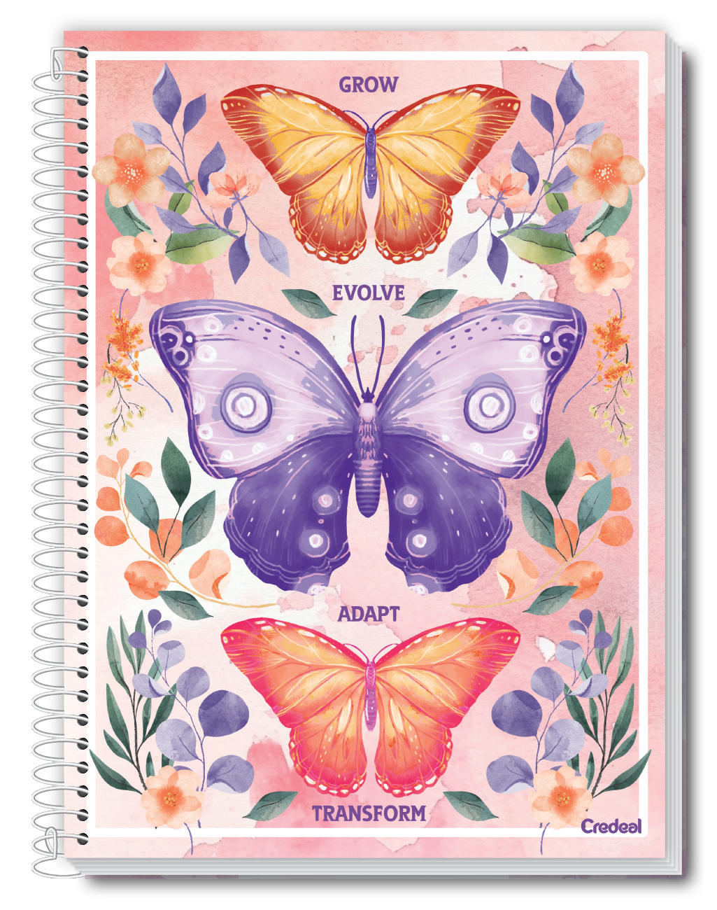 Caderno Purpurina | Universitário Capa Dura 1 Matérias 80 Folhas | Credeal