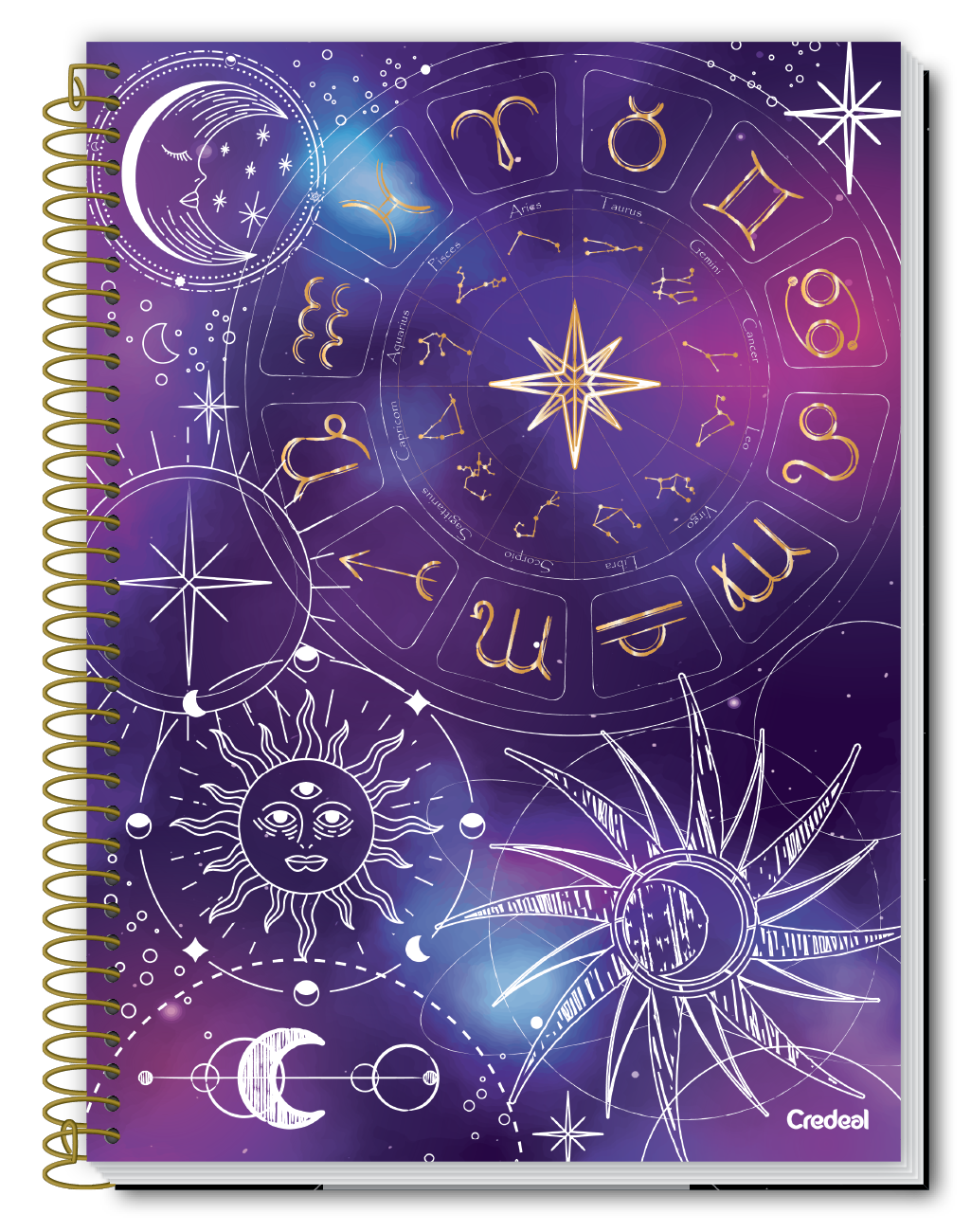 Caderno Stamp | Universitário Capa Dura 1 Matérias 80 Folhas | Credeal
