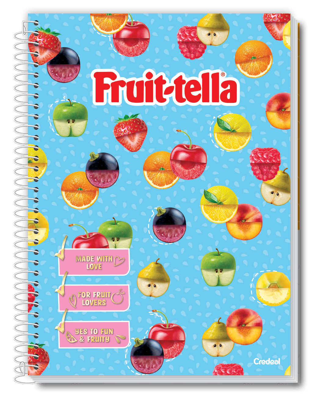 Caderno Fruit-Tella | Universitário Capa Dura 10 Matérias 160 Folhas | Credeal