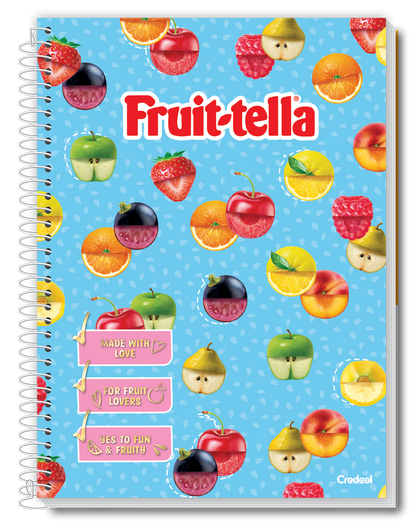 Caderno Fruit-Tella | Universitário Capa Dura 10 Matérias 160 Folhas | Credeal