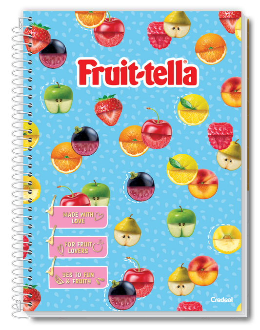 Caderno Fruit-Tella | Universitário Capa Dura 1 Matérias 80 Folhas | Credeal