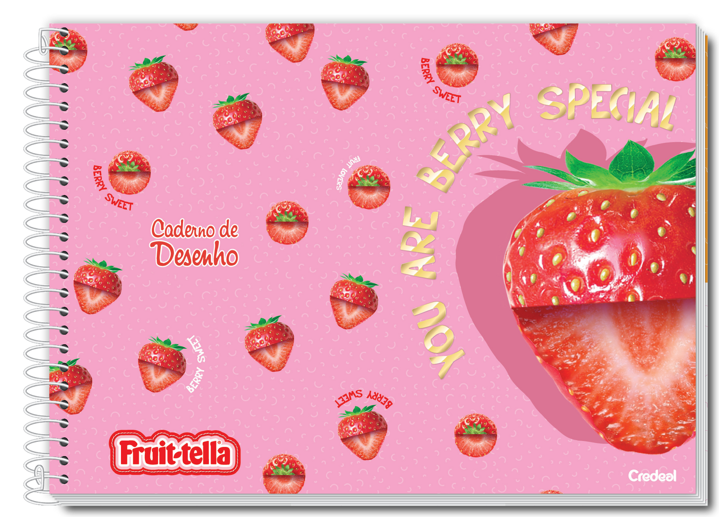 Caderno de Desenho Fruit-Tella | Universitário Capa Dura 80 Folhas | Credeal