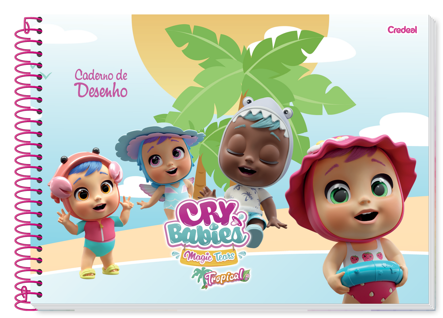 Caderno de Desenho Cry Babies | Universitário Capa Dura 80 Folhas | Credeal