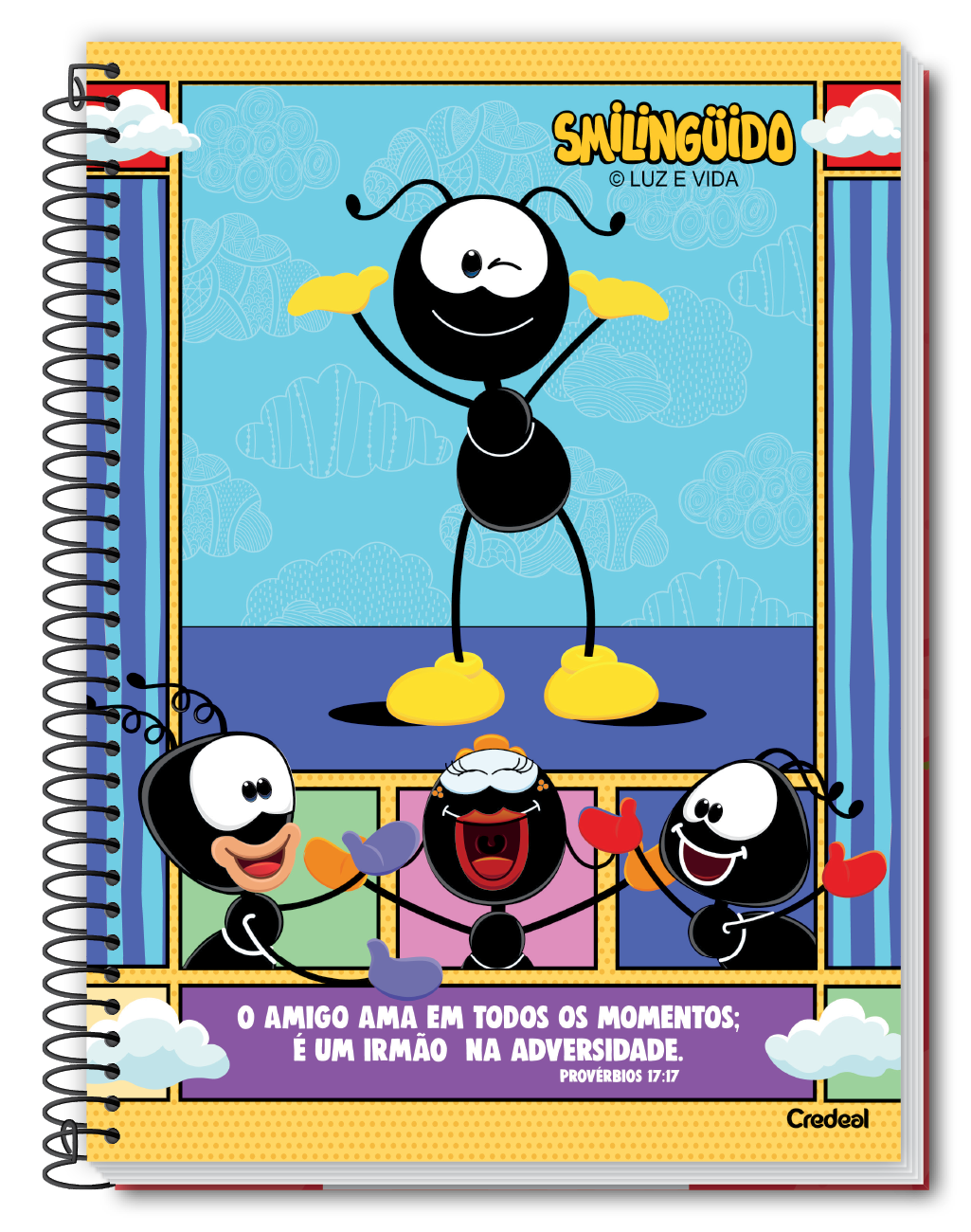 Caderno Smilinguido | Universitário Capa Dura 1 Matéria 80 Folhas | Credeal