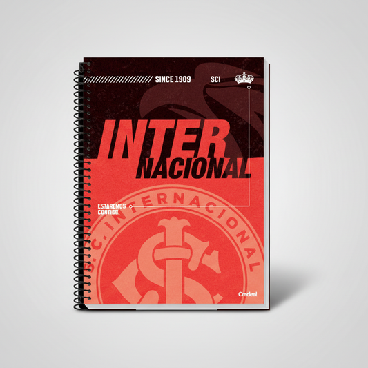 Caderno do Inter | Universitário Capa Dura 10 Matérias 160 Folhas | Credeal