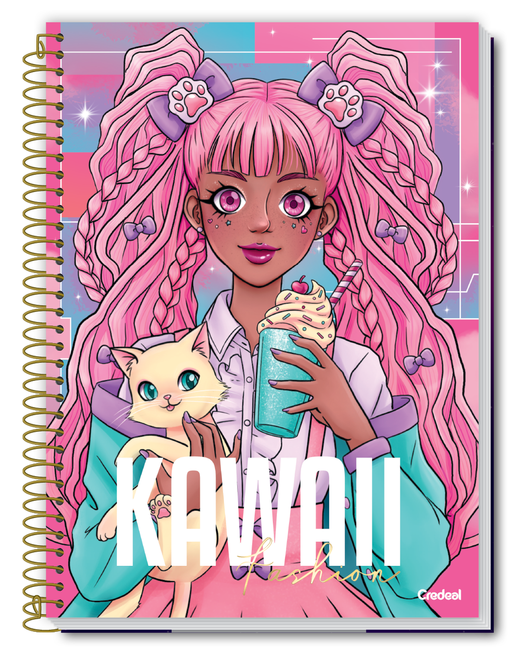 Caderno Princesa Fashion | Universitário Capa Dura 1 Matéria 80 Folhas | Credeal