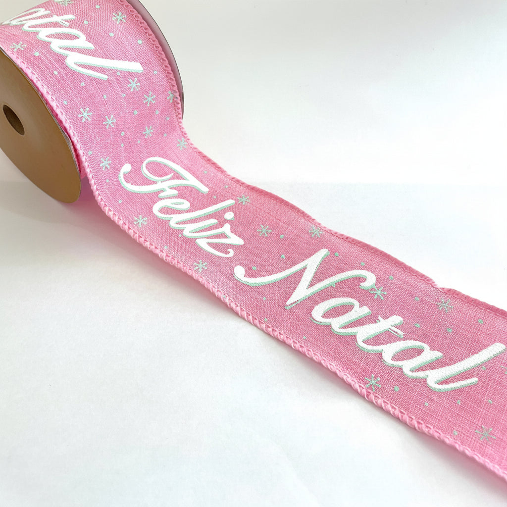 Fita Aramada Linho com Glitter e Costura FlorArte 6,3 cm × 9,14 m – Decoração Premium para Laços, Arranjos e Natal