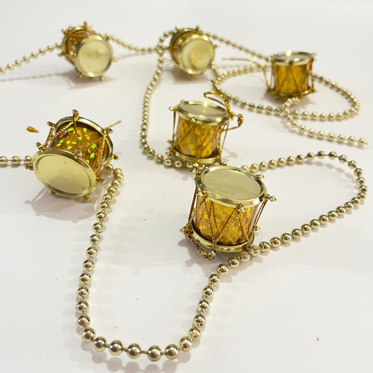 Enfeite Natal Corrente 1,3 m com Tambores – Art Christmas | Guirlanda Natalina Decorativa