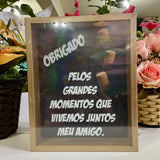 Quadro Porta Rolha 20 x 25 - Obrigado Pelos Grandes Momentos |  Molduminas