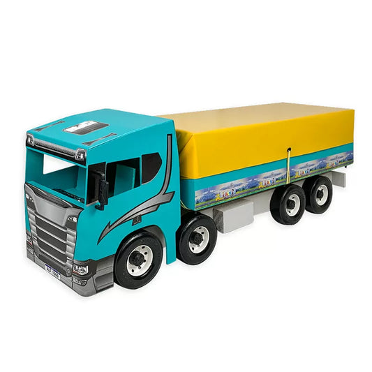 Caminhão Lona Bi-Truck – Caminhão de Brinquedo em MDF com Lona – Brinquedos ALF 63x17x24 cm – +4 anos 515