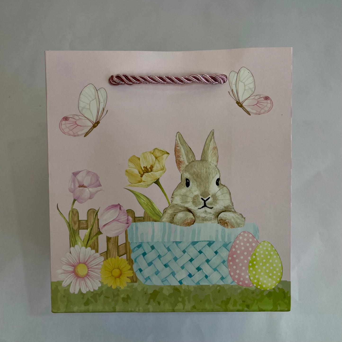 Sacola de Papel de Páscoa 15,5x14,3x7 cm | Rosa e Azul | FlorArte