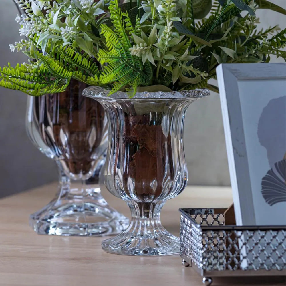 Vaso de Vidro Decorativo Lyor Renaissance 14,5 x 11,5 cm – Transparente, Elegante e Versátil para Decoração e Arranjos Florais