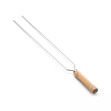 Espeto Duplo Churrasco 55 cm – Aço Cromado | Cabo Madeira | Condor